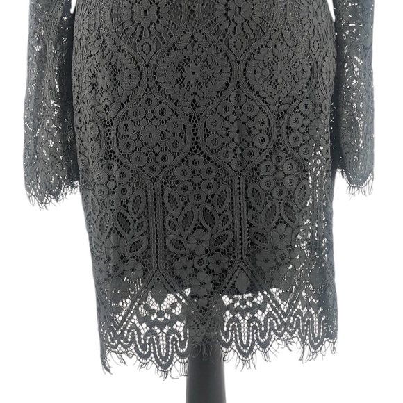 Lulus black lace cutout long sleeve mini dress, mock neck, medium, NWT - Picture 8 of 9